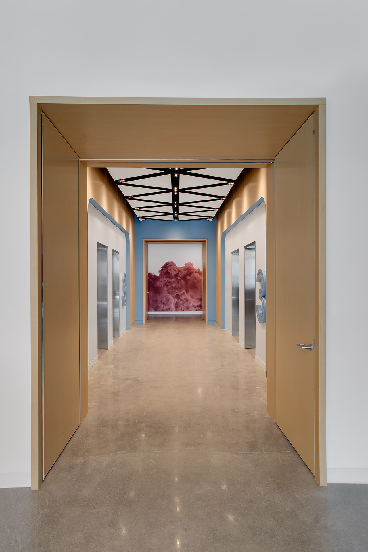 Interior elevator vestibule of BD Biosciences Torry View